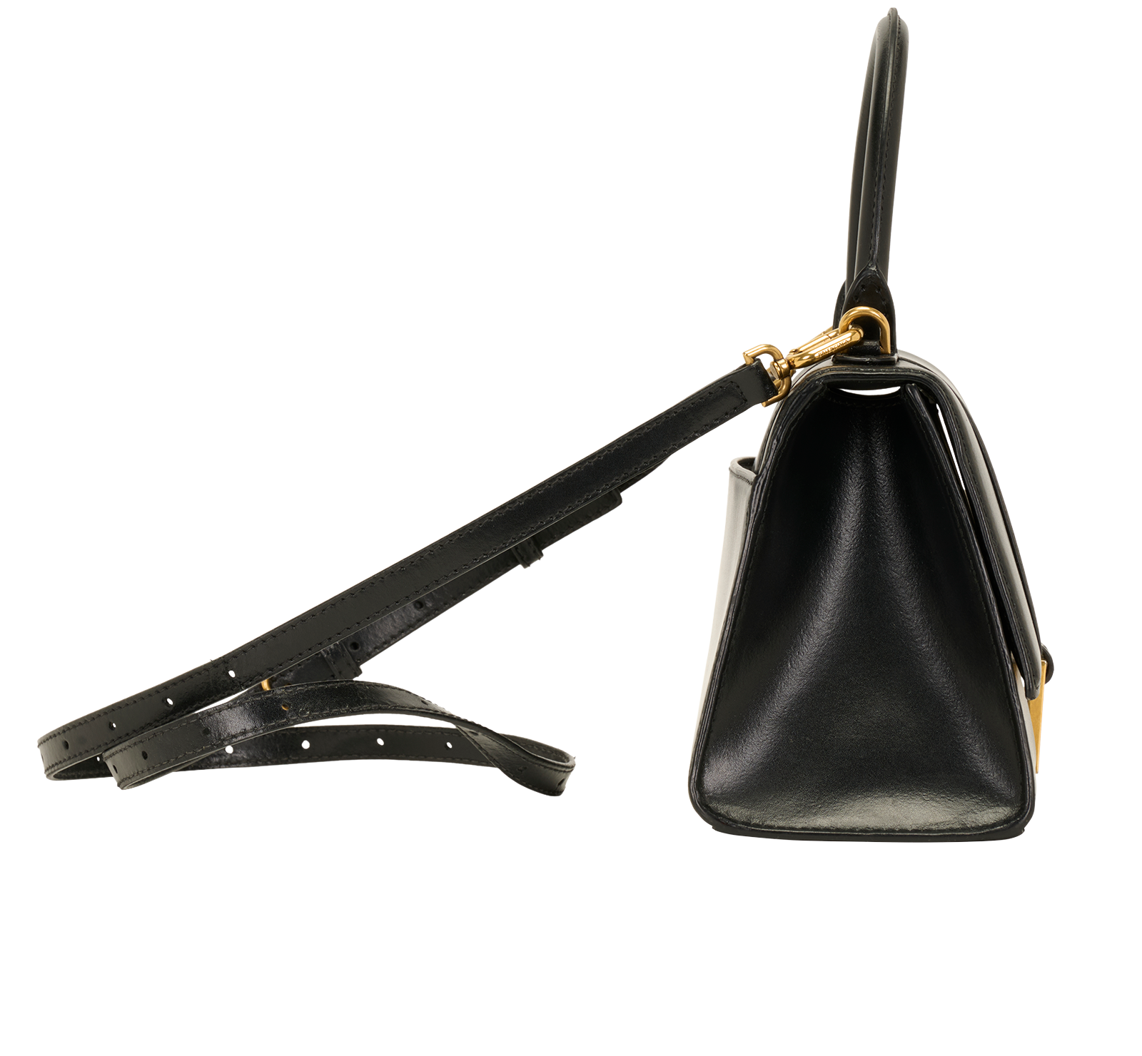 Small Hourglass, &pound;650, Handbags, Black, Leather, Side view